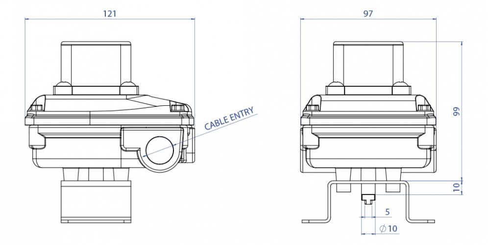 KS1L aus Aluminium mit optischer Anzeige