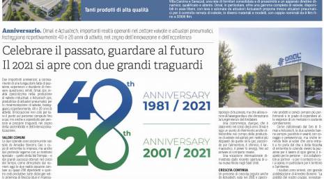 Die Zeitung „BresciaOggi“ feiert das Gründungsjubiläum von OMAL